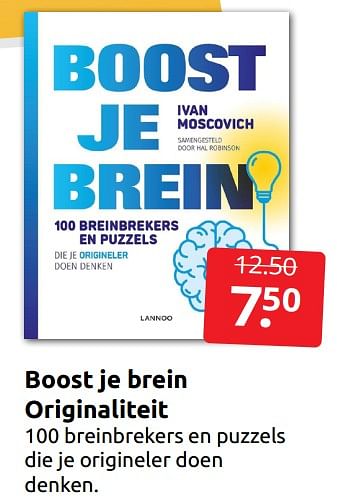 Aanbiedingen Boost je brein originaliteit - Huismerk - Boekenvoordeel - Geldig van 31/12/2022 tot 08/01/2023 bij Boekenvoordeel