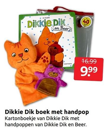 Aanbiedingen Dikkie dik boek met handpop - Huismerk - Boekenvoordeel - Geldig van 31/12/2022 tot 08/01/2023 bij Boekenvoordeel