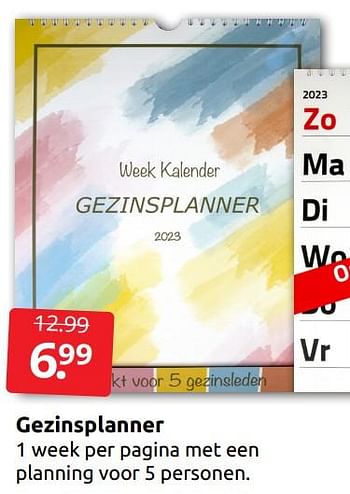 Aanbiedingen Gezinsplanner - Huismerk - Boekenvoordeel - Geldig van 31/12/2022 tot 08/01/2023 bij Boekenvoordeel