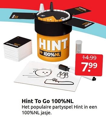 Aanbiedingen Hint to go 100%nl - Huismerk - Boekenvoordeel - Geldig van 31/12/2022 tot 08/01/2023 bij Boekenvoordeel