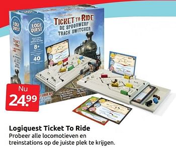 Aanbiedingen Logiquest ticket to ride - Asmodee - Geldig van 31/12/2022 tot 08/01/2023 bij Boekenvoordeel