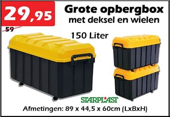 Aanbiedingen Grote opbergbox met deksel en wielen - Starplast - Geldig van 22/12/2022 tot 15/01/2023 bij Itek