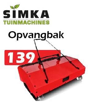 Aanbiedingen Opvangbak - Simka Tuinmachines - Geldig van 22/12/2022 tot 15/01/2023 bij Itek