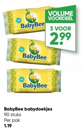 Aanbiedingen Babybee babydoekjes - Babybee - Geldig van 02/01/2023 tot 15/01/2023 bij Big Bazar