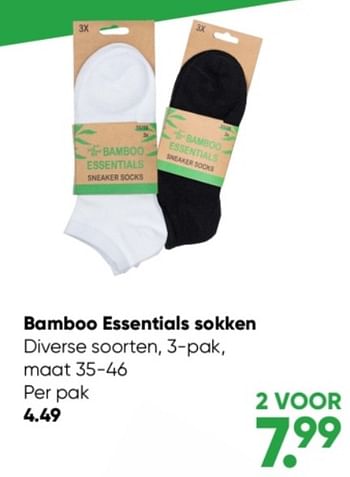 Aanbiedingen Bamboo essentials sokken - Huismerk - Big Bazar - Geldig van 02/01/2023 tot 15/01/2023 bij Big Bazar