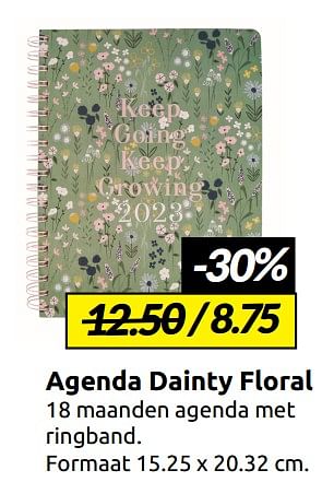 Aanbiedingen Agenda dainty floral - Huismerk - Boekenvoordeel - Geldig van 07/01/2023 tot 15/01/2023 bij Boekenvoordeel