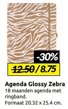 Aanbiedingen Agenda glossy zebra - Huismerk - Boekenvoordeel - Geldig van 07/01/2023 tot 15/01/2023 bij Boekenvoordeel