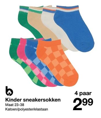 Aanbiedingen Kinder sneakersokken - Huismerk - Zeeman  - Geldig van 07/01/2023 tot 13/01/2023 bij Zeeman