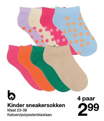 Aanbiedingen Kinder sneakersokken - Huismerk - Zeeman  - Geldig van 07/01/2023 tot 13/01/2023 bij Zeeman