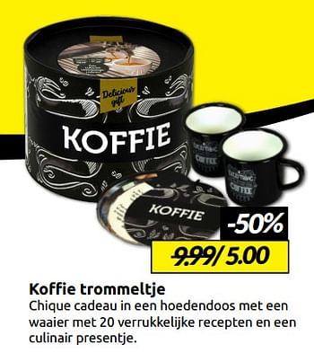 Aanbiedingen Koffie trommeltje - Huismerk - Boekenvoordeel - Geldig van 07/01/2023 tot 15/01/2023 bij Boekenvoordeel