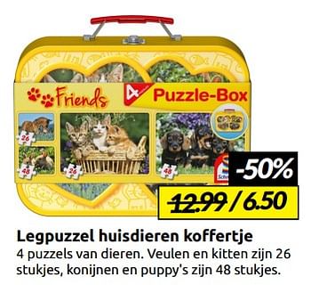 Aanbiedingen Legpuzzel huisdieren koffertje - Schmidt - Geldig van 07/01/2023 tot 15/01/2023 bij Boekenvoordeel