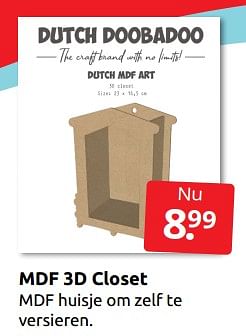 Aanbiedingen Mdf 3d closet - Huismerk - Boekenvoordeel - Geldig van 07/01/2023 tot 15/01/2023 bij Boekenvoordeel