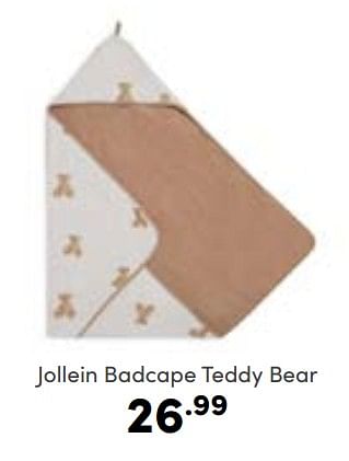 Aanbiedingen Jollein badcape teddy bear - Jollein - Geldig van 08/01/2023 tot 14/01/2023 bij Baby & Tiener Megastore