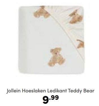 Aanbiedingen Jollein hoeslaken ledikant teddy bear - Jollein - Geldig van 08/01/2023 tot 14/01/2023 bij Baby & Tiener Megastore