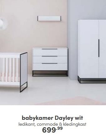 Aanbiedingen Babykamer dayley wit - Huismerk - Baby &amp; Tiener Megastore - Geldig van 08/01/2023 tot 14/01/2023 bij Baby & Tiener Megastore
