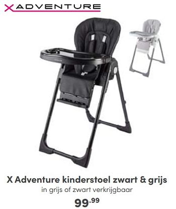 Aanbiedingen X adventure kinderstoel zwart + grijs - Xadventure - Geldig van 08/01/2023 tot 14/01/2023 bij Baby & Tiener Megastore