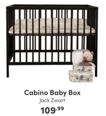 Aanbiedingen Cabino baby box jack zwart - Cabino - Geldig van 08/01/2023 tot 14/01/2023 bij Baby & Tiener Megastore