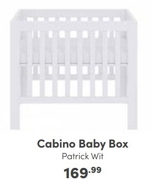 Aanbiedingen Cabino baby box patrick wit - Cabino - Geldig van 08/01/2023 tot 14/01/2023 bij Baby & Tiener Megastore