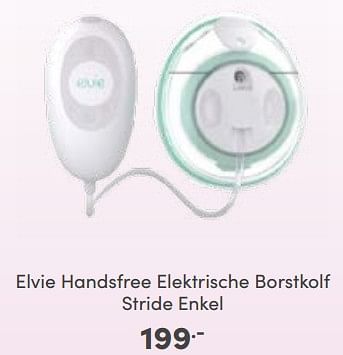 Aanbiedingen Elvie handsfree elektrische borstkolf stride enkel - Elvie - Geldig van 08/01/2023 tot 14/01/2023 bij Baby & Tiener Megastore
