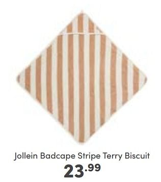 Aanbiedingen Jollein badcape stripe terry biscuit - Jollein - Geldig van 08/01/2023 tot 14/01/2023 bij Baby & Tiener Megastore