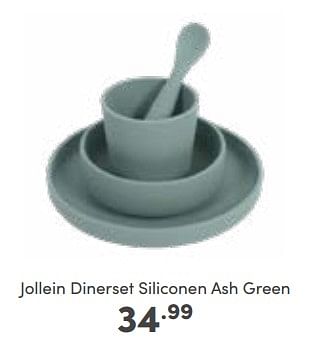 Aanbiedingen Jollein dinerset siliconen ash green - Jollein - Geldig van 08/01/2023 tot 14/01/2023 bij Baby & Tiener Megastore