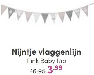 Aanbiedingen Nijntje vlaggenlijn pink baby rib - Nijntje - Geldig van 08/01/2023 tot 14/01/2023 bij Baby & Tiener Megastore