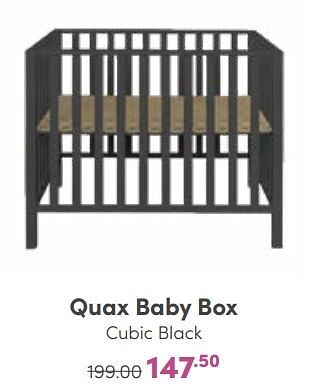 Aanbiedingen Quax baby box cubic black - Quax - Geldig van 08/01/2023 tot 14/01/2023 bij Baby & Tiener Megastore