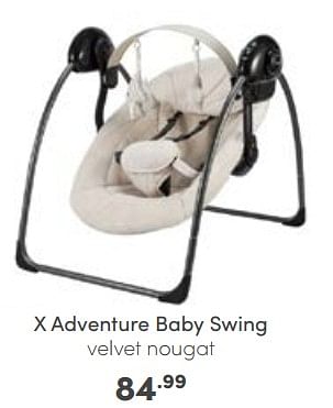 Aanbiedingen X adventure baby swing velvet nougat - Xadventure - Geldig van 08/01/2023 tot 14/01/2023 bij Baby & Tiener Megastore