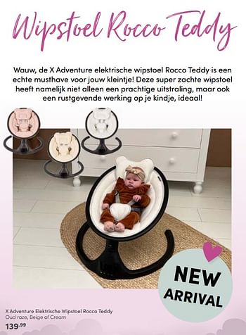 Aanbiedingen X adventure elektrische wipstoel rocco teddy - Xadventure - Geldig van 08/01/2023 tot 14/01/2023 bij Baby & Tiener Megastore
