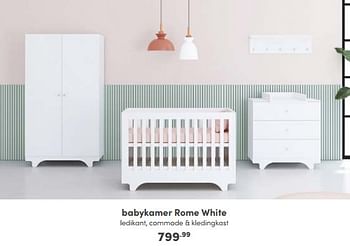 Aanbiedingen Babykamer rome white - Huismerk - Baby &amp; Tiener Megastore - Geldig van 14/01/2023 tot 21/01/2023 bij Baby & Tiener Megastore