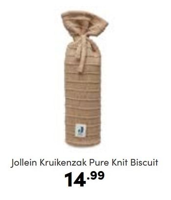 Aanbiedingen Jollein kruikenzak pure knit biscuit - Jollein - Geldig van 14/01/2023 tot 21/01/2023 bij Baby & Tiener Megastore