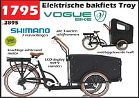 Aanbiedingen Elektrische bakfiets troy - Vogue Bike - Geldig van 05/01/2023 tot 29/01/2023 bij Itek