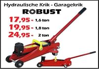 Aanbiedingen Hydraulische krik - garagekrik - ROBUST - Geldig van 05/01/2023 tot 29/01/2023 bij Itek