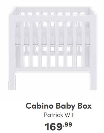 Aanbiedingen Cabino baby box patrick wit - Cabino - Geldig van 14/01/2023 tot 21/01/2023 bij Baby & Tiener Megastore