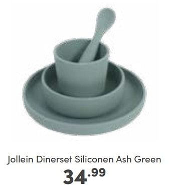 Aanbiedingen Jollein dinerset siliconen ash green - Jollein - Geldig van 14/01/2023 tot 21/01/2023 bij Baby & Tiener Megastore