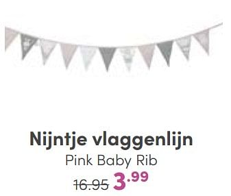 Aanbiedingen Nijntje vlaggenlijn pink baby rib - Nijntje - Geldig van 14/01/2023 tot 21/01/2023 bij Baby & Tiener Megastore