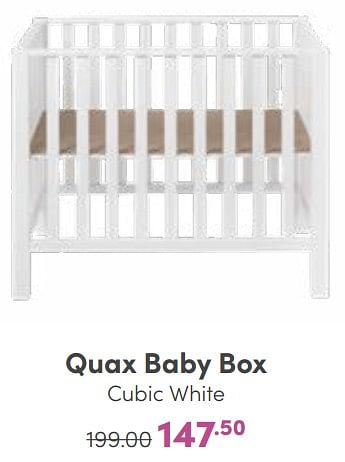 Aanbiedingen Quax baby box cubic white - Quax - Geldig van 14/01/2023 tot 21/01/2023 bij Baby & Tiener Megastore