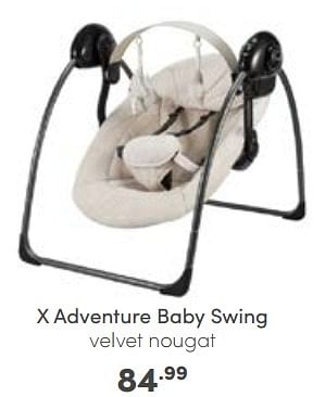 Aanbiedingen X adventure baby swing velvet nougat - Xadventure - Geldig van 14/01/2023 tot 21/01/2023 bij Baby & Tiener Megastore