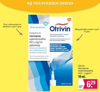 Aanbiedingen Otrivin neusspray xylometazoline hcl - Otrivin - Geldig van 11/01/2023 tot 28/01/2023 bij De Online Drogist