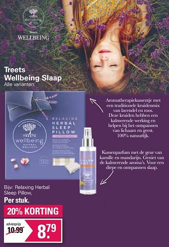 Aanbiedingen Relaxing herbal sleep pillow - Treets - Geldig van 11/01/2023 tot 28/01/2023 bij De Online Drogist