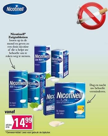 Aanbiedingen Nicotinell zuigtabletten - nicotinell - Geldig van 11/01/2023 tot 28/01/2023 bij De Online Drogist