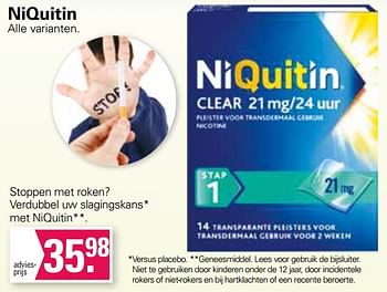 Aanbiedingen Niquitin clear - Niquitin - Geldig van 11/01/2023 tot 28/01/2023 bij De Online Drogist