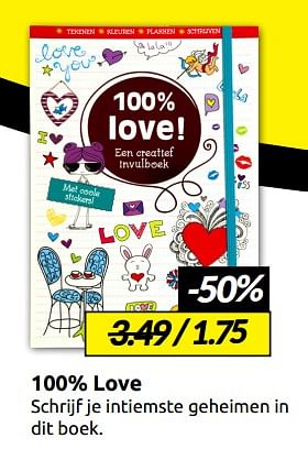 Aanbiedingen 100% love - Huismerk - Boekenvoordeel - Geldig van 14/01/2023 tot 22/01/2023 bij Boekenvoordeel