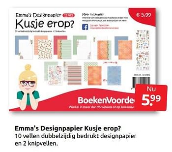 Aanbiedingen Emma`s designpapier kusje erop? - Huismerk - Boekenvoordeel - Geldig van 14/01/2023 tot 22/01/2023 bij Boekenvoordeel