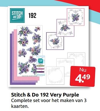 Aanbiedingen Stitch + do 192 very purple - Huismerk - Boekenvoordeel - Geldig van 14/01/2023 tot 22/01/2023 bij Boekenvoordeel