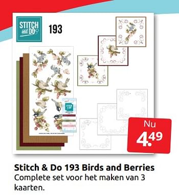 Aanbiedingen Stitch + do 193 birds and berries - Huismerk - Boekenvoordeel - Geldig van 14/01/2023 tot 22/01/2023 bij Boekenvoordeel