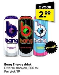 Aanbiedingen Bang energy drink - Bang - Geldig van 16/01/2023 tot 29/01/2023 bij Big Bazar