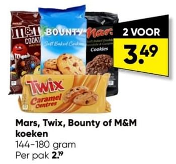 Aanbiedingen Mars, twix, bounty of m+m koeken - Huismerk - Big Bazar - Geldig van 16/01/2023 tot 29/01/2023 bij Big Bazar