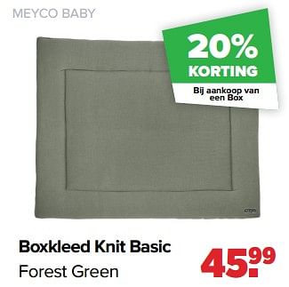 Aanbiedingen Meyco baby boxkleed knit basic forest green - Meyco - Geldig van 02/01/2023 tot 04/02/2023 bij Baby-Dump