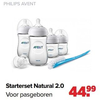 Aanbiedingen Philips avent starterset natural 2.0 voor pasgeboren - Avent - Geldig van 02/01/2023 tot 04/02/2023 bij Baby-Dump